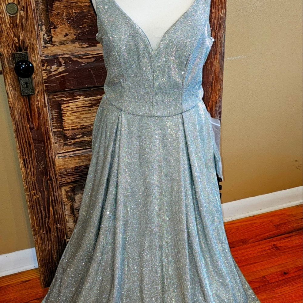 Silver Metallic prom dress
